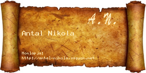 Antal Nikola névjegykártya